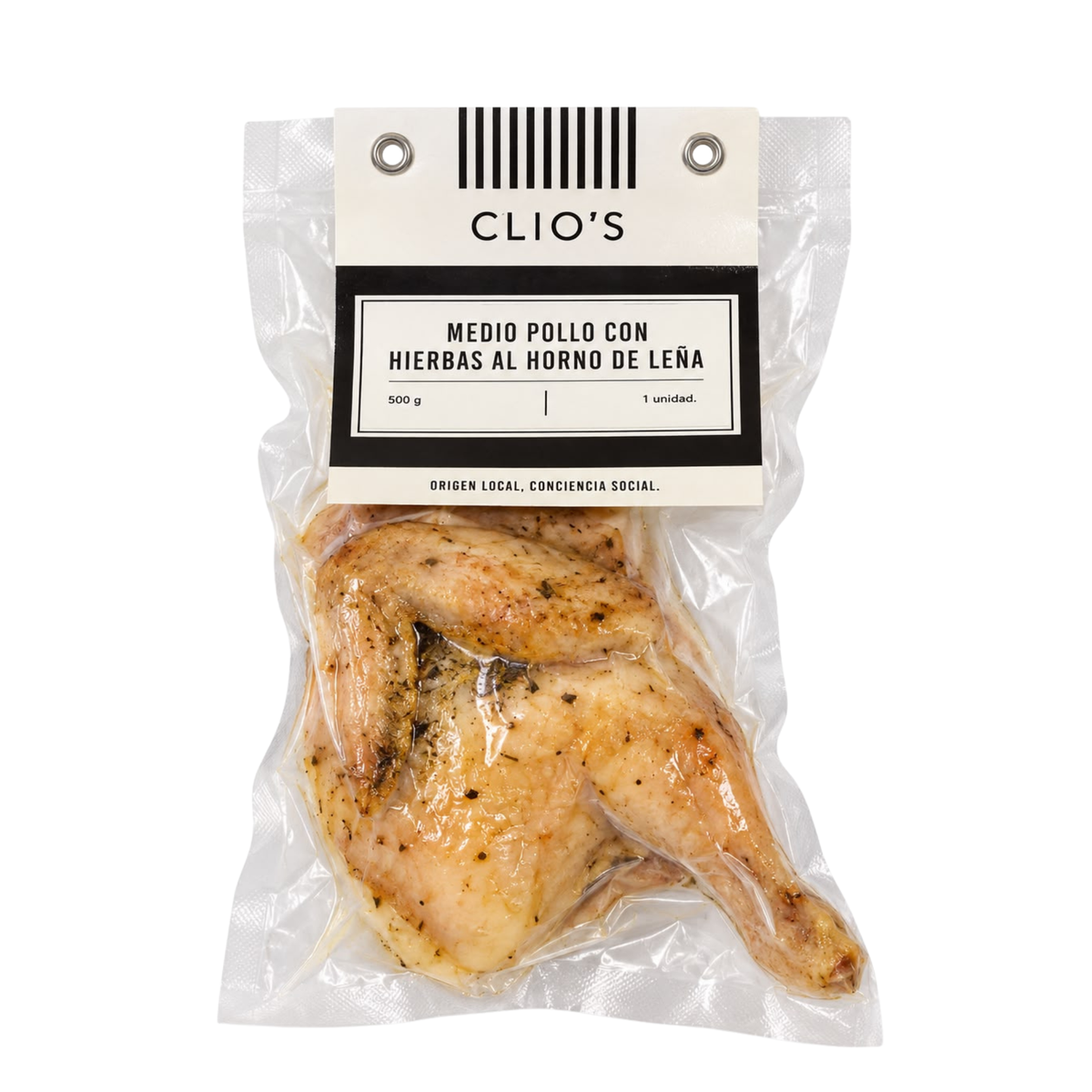 Medio Pollo con Hierbas al Horno de Leña