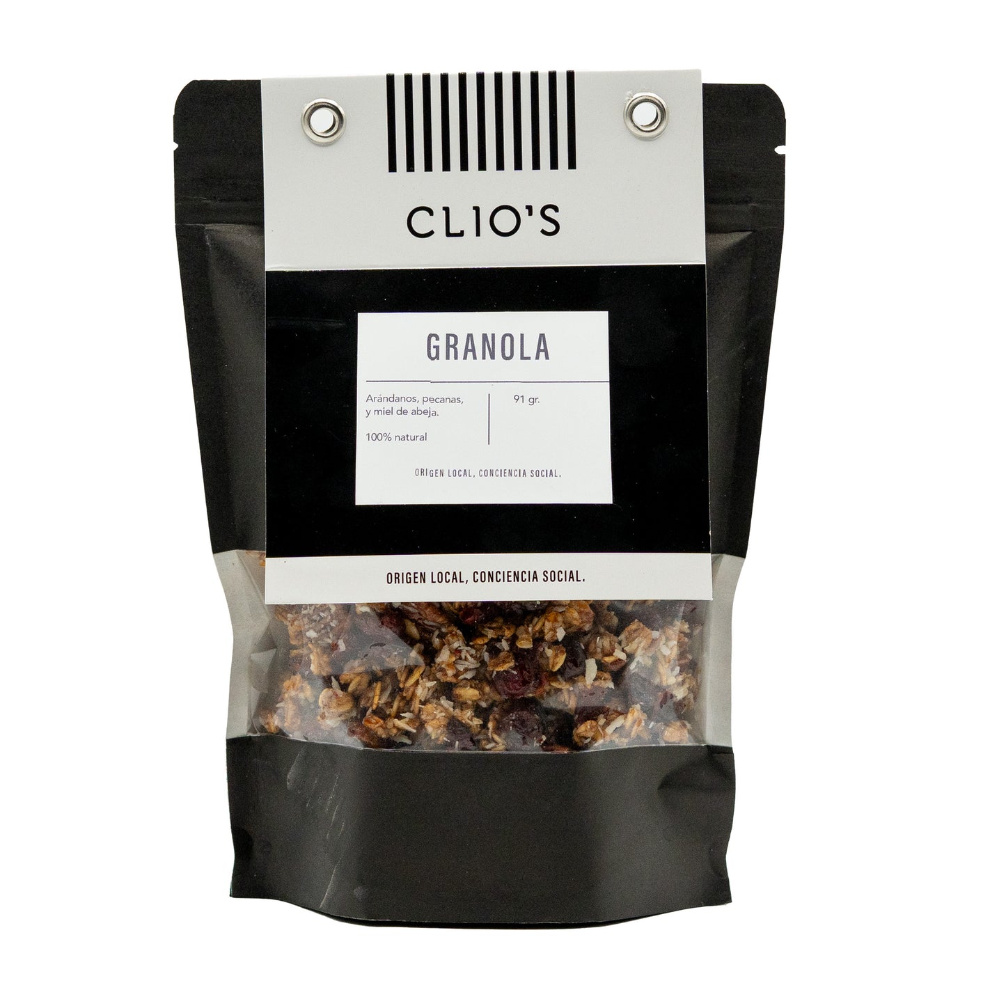 Granola de Aarándanos, Pecanas y Miel de Abeja Clios