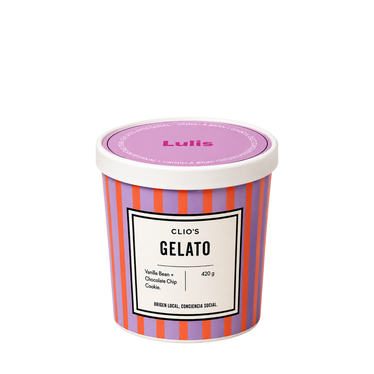 Gelato Vanilla Bean + Chocolate Chip Cookie Pre-Venta