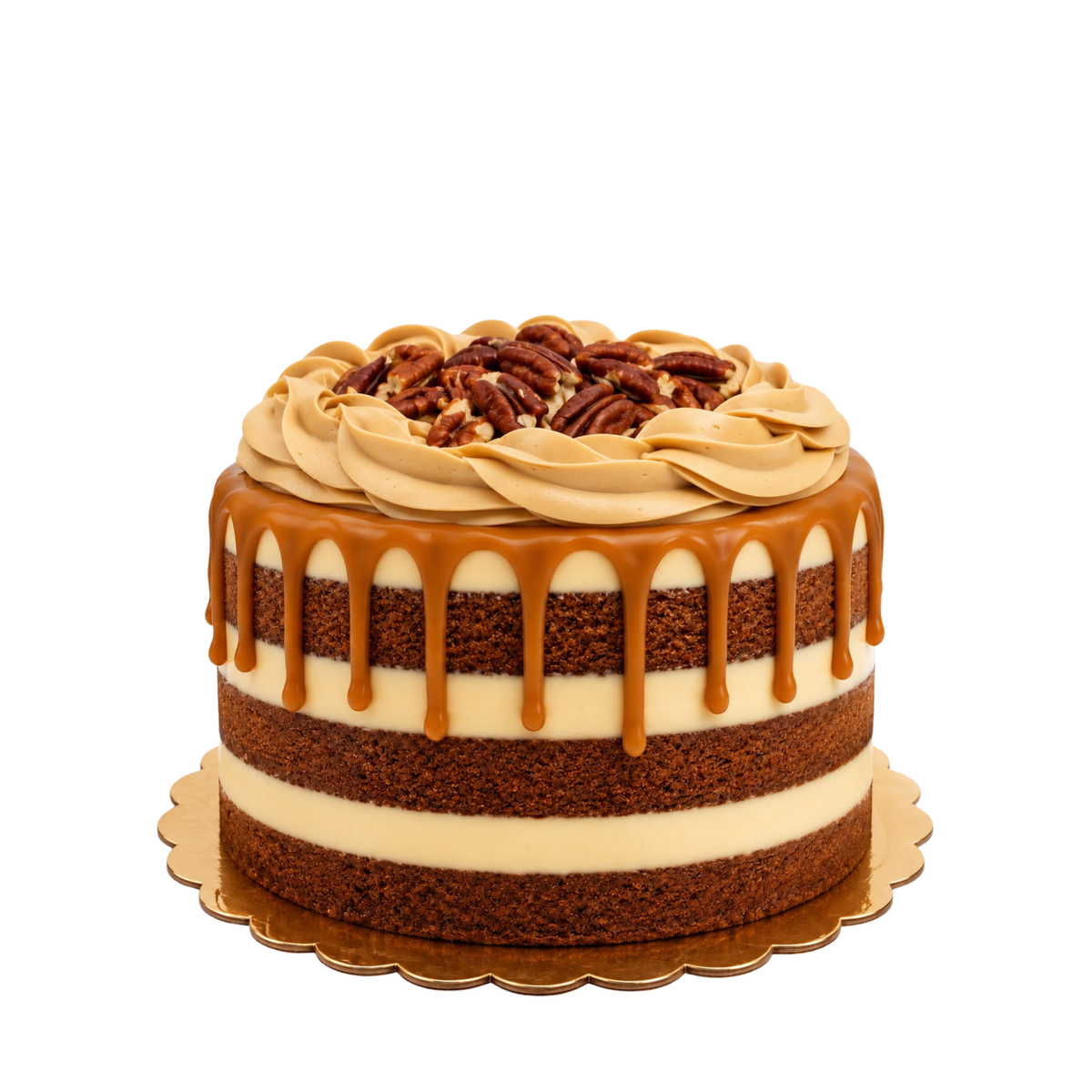Pastel Mini de Banano con Pecanas Y Frosting de Caramelo