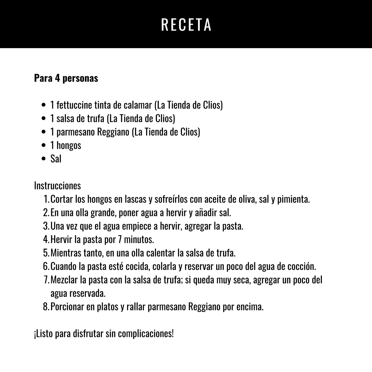 Fettuccini a la Trufa Negra