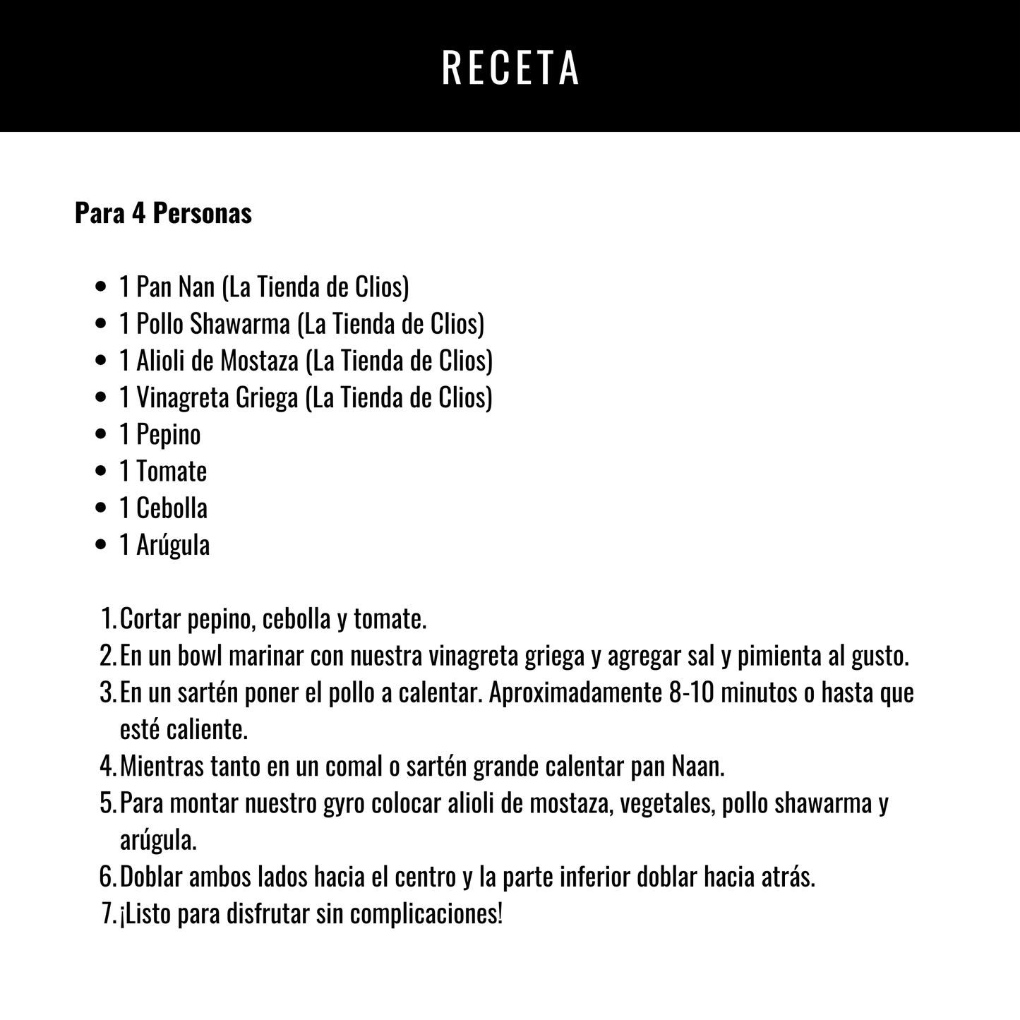 Gyro de Pollo Shawarma