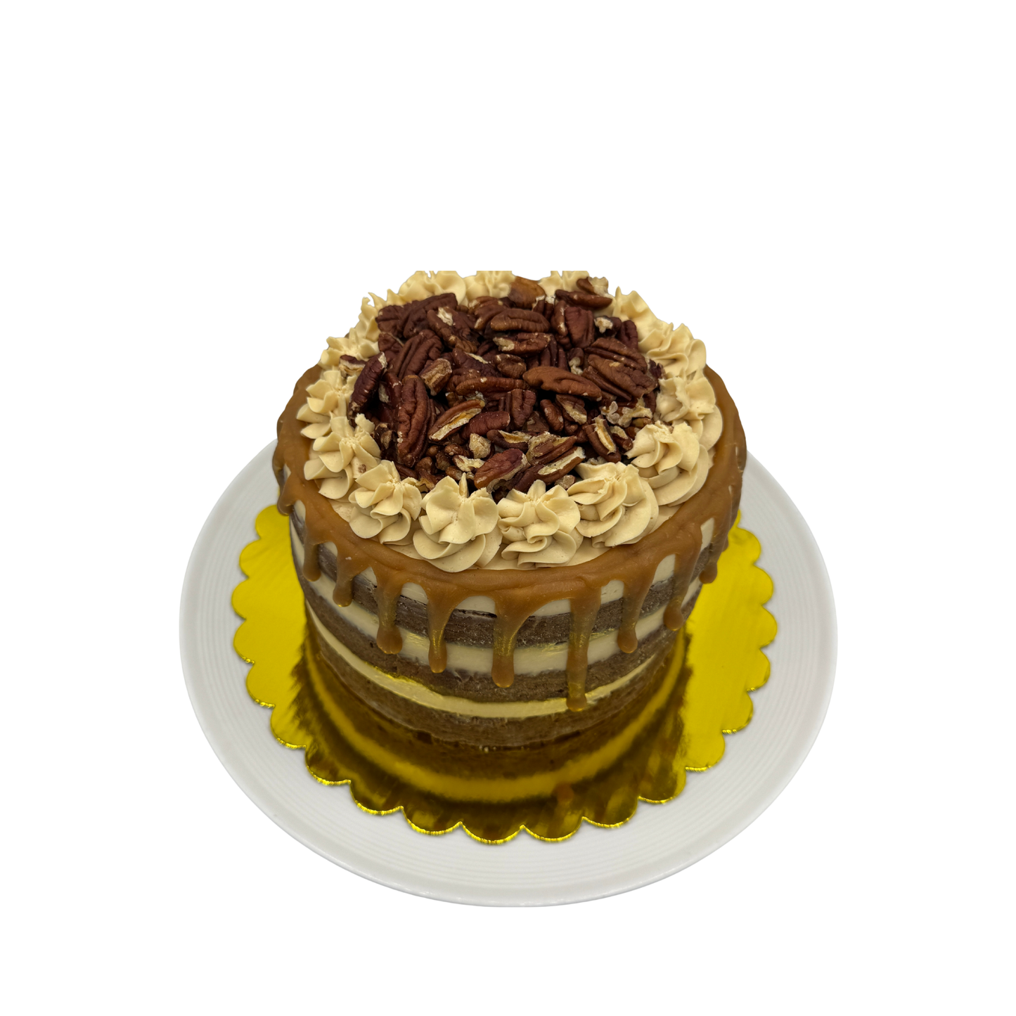 Pastel de Banano con Pecanas y Frosting de Caramelo