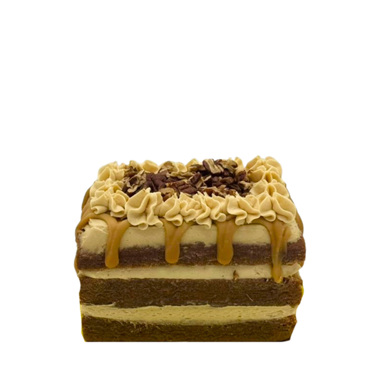 Mini Pastel de Banano con Pecanas Y Frosting de Caramelo