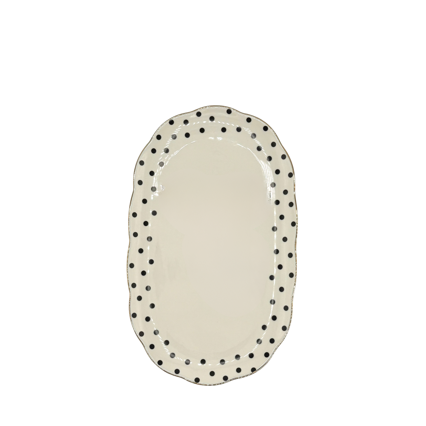 Plato Ovalado de Puntos