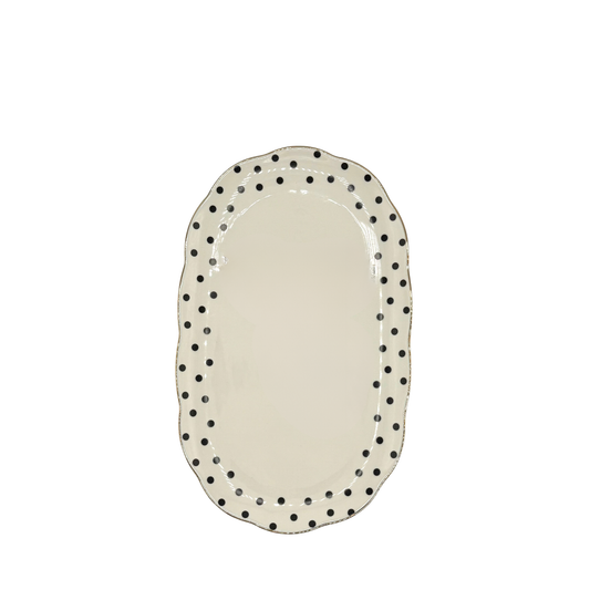 Plato Ovalado de Puntos