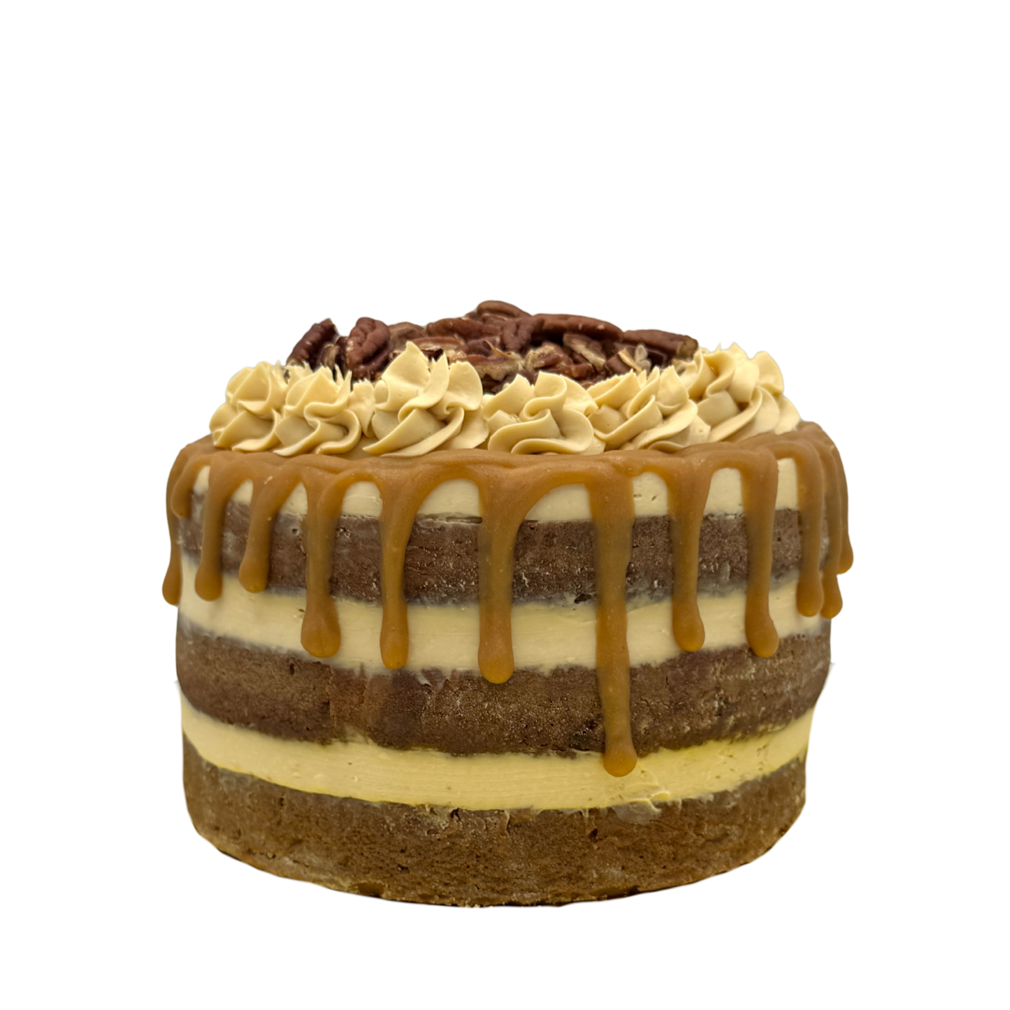 Pastel de Banano con Pecanas y Frosting de Caramelo