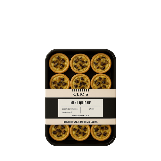 Mini Quiche de Cebollas Caramelizadas y Hongos Salvajes