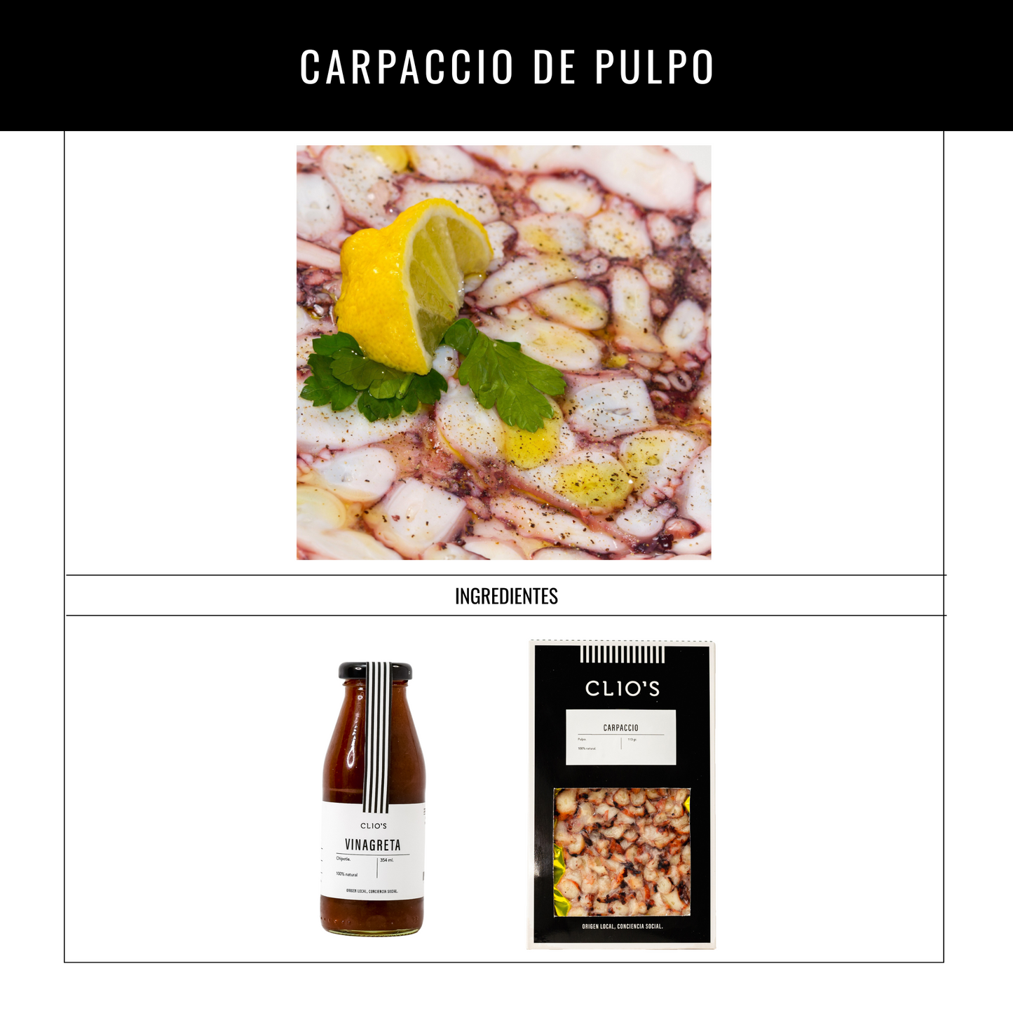 Carpaccio de Pulpo Combo