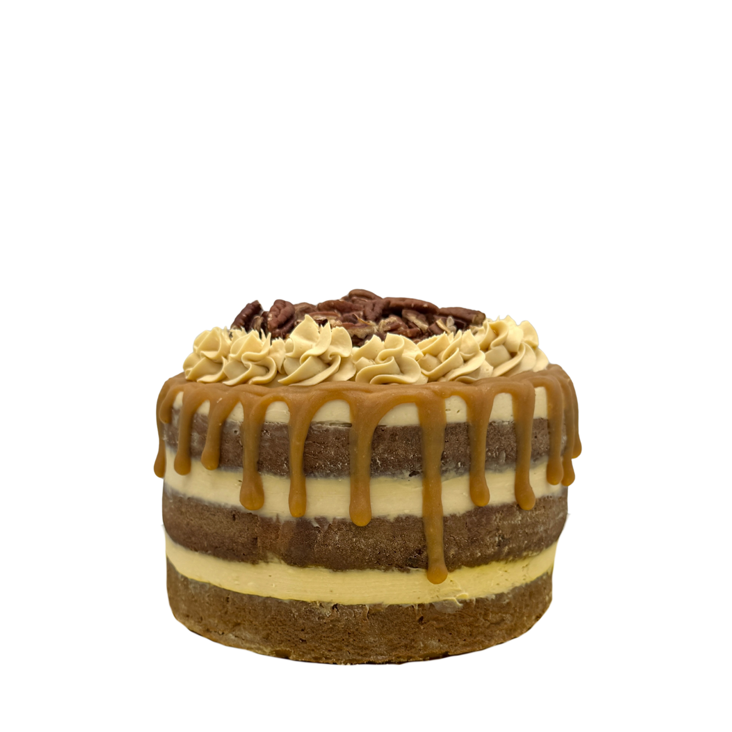 Pastel Mini de Banano con Pecanas Y Frosting de Caramelo