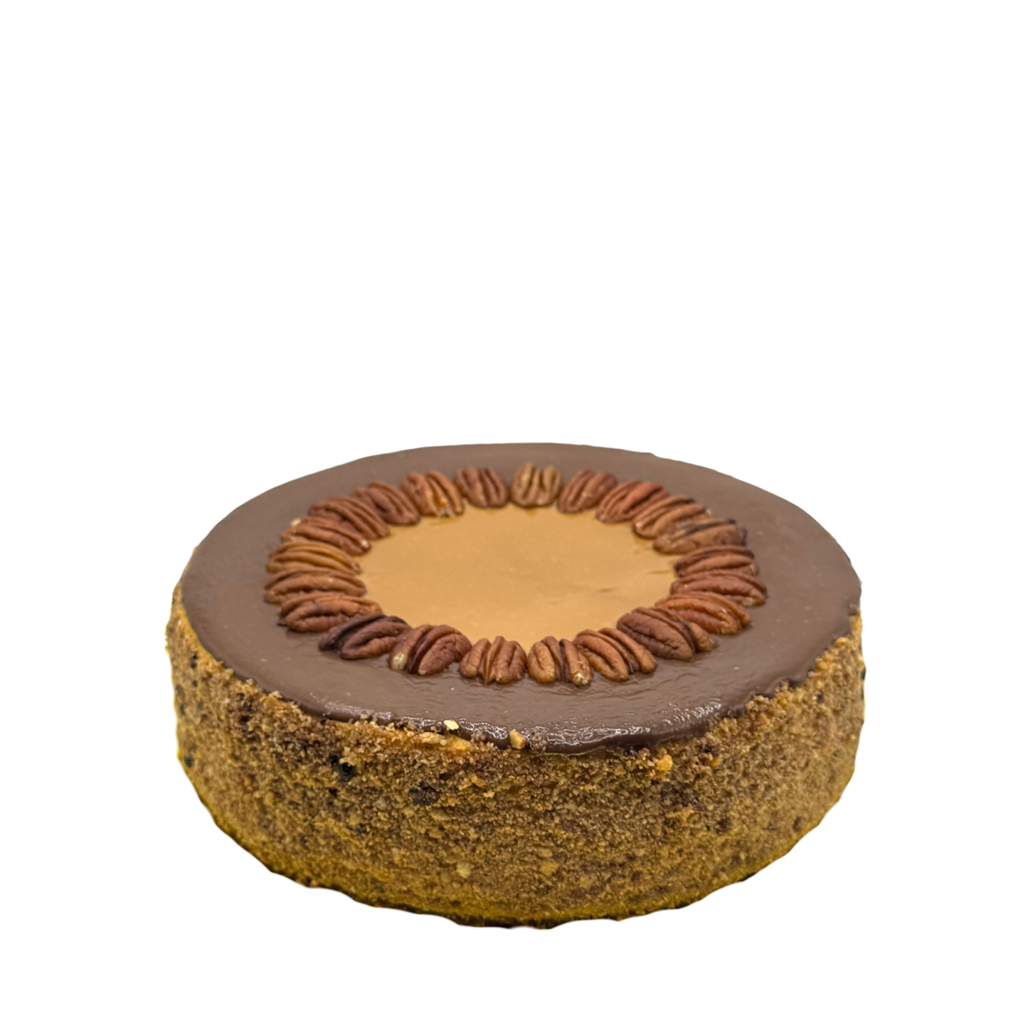 Cheesecake de Pumpkin, Pecana, Ganache y Salted Caramel