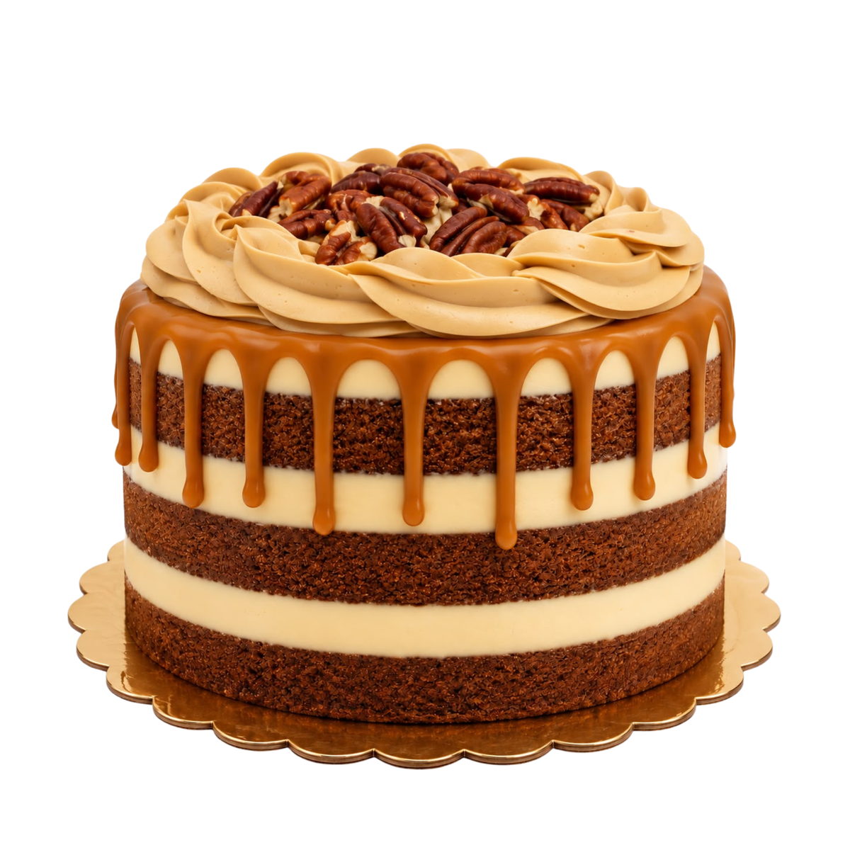 Pastel de Banano con Pecanas y Frosting de Caramelo