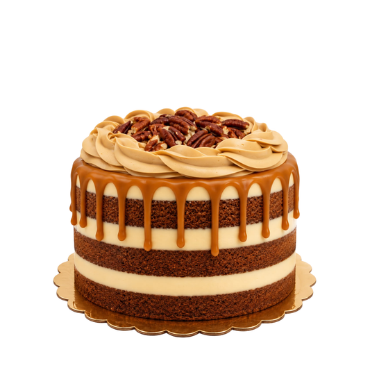 Pastel Mini de Banano con Pecanas Y Frosting de Caramelo